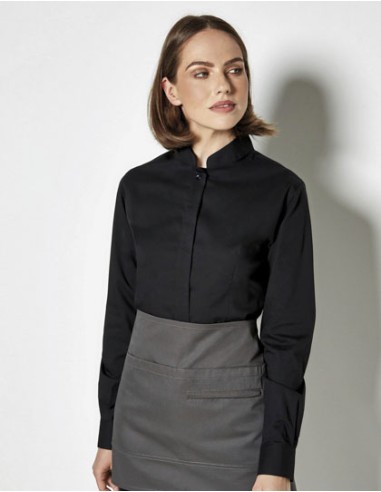 BAR-KK740-Womens Tailored Fit Shirt Mandarin Collar Long Sleeve
